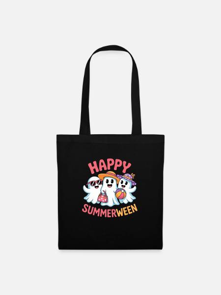 Happy Summerween Halloween Eis - Stoffbeutel - Schwarz