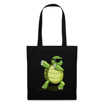 Dabbing turtle with sunglasses - Tote Bag - black - Front