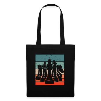 Colored retro vintage chess pieces - Tote Bag - black - Front