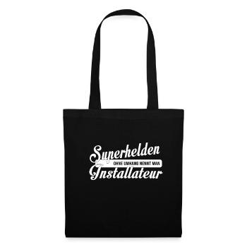 Installateur Spruch Geschenk - Stoffbeutel - Schwarz - Vorne