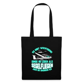 Segelfliegen Pilot Segelflugzeug Segelflieger - Stoffbeutel - Schwarz - Vorne