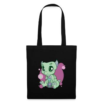 Dinosaur Boba Bubble Tea Dino Dinos Pearl Milk - Tote Bag - black - Front