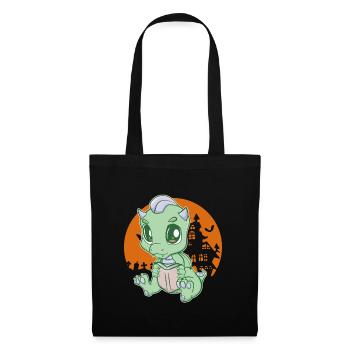 Un dinosaure lit le livre Dino Dino’s bookworm - Sac en tissu - noir - Devant