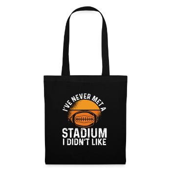 Ich Habe Noch Nie Einen Stadion retro - Stoffbeutel - Schwarz - Vorne