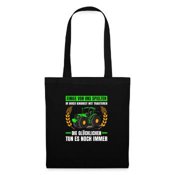 Einige Von Uns Spielten Mit Traktoren Traktor - Stoffbeutel - Schwarz - Vorne