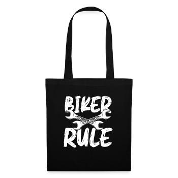 Biker regel - Stoffbeutel - Schwarz - Vorne