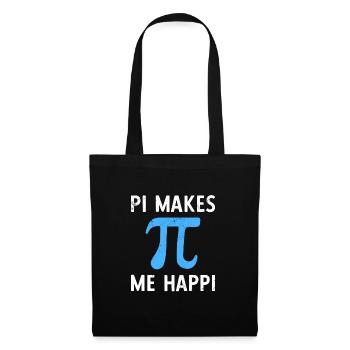 Math Pi Makes Me Happy Pi - Stoffbeutel - Schwarz - Vorne
