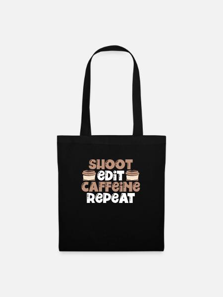 Shooting Bearbeiten Koffein kaffee - Stoffbeutel - Schwarz