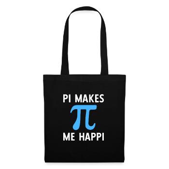 Math Pi Makes Me Happy Pi - Stoffbeutel - Schwarz - Vorne
