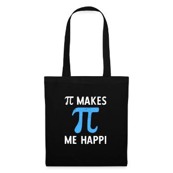 Math Pi Makes Me Happy Pi - Stoffbeutel - Schwarz - Vorne