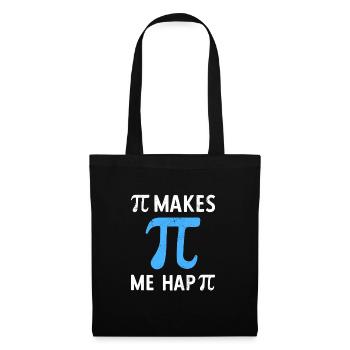 Math Pi Makes Me Happy Pi - Stoffbeutel - Schwarz - Vorne