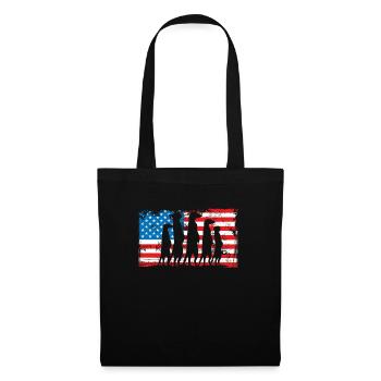 Suricates sur le drapeau américain - Sac en tissu - noir - Devant