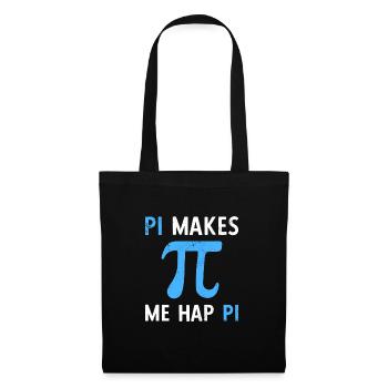 Math Pi Makes Me Hap Pi - Stoffbeutel - Schwarz - Vorne