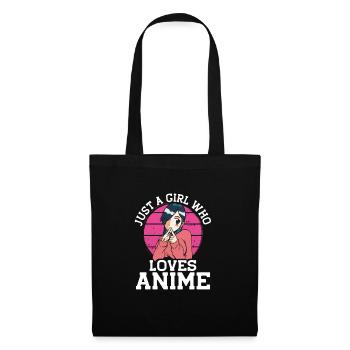 Ein Mädchen das Anime liebt - Stoffbeutel - Schwarz - Vorne