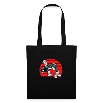 Carpe koï avec soleil - Sac en tissu - noir - Devant