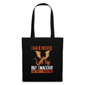 I hate people except dragons - Tote Bag - black - Front