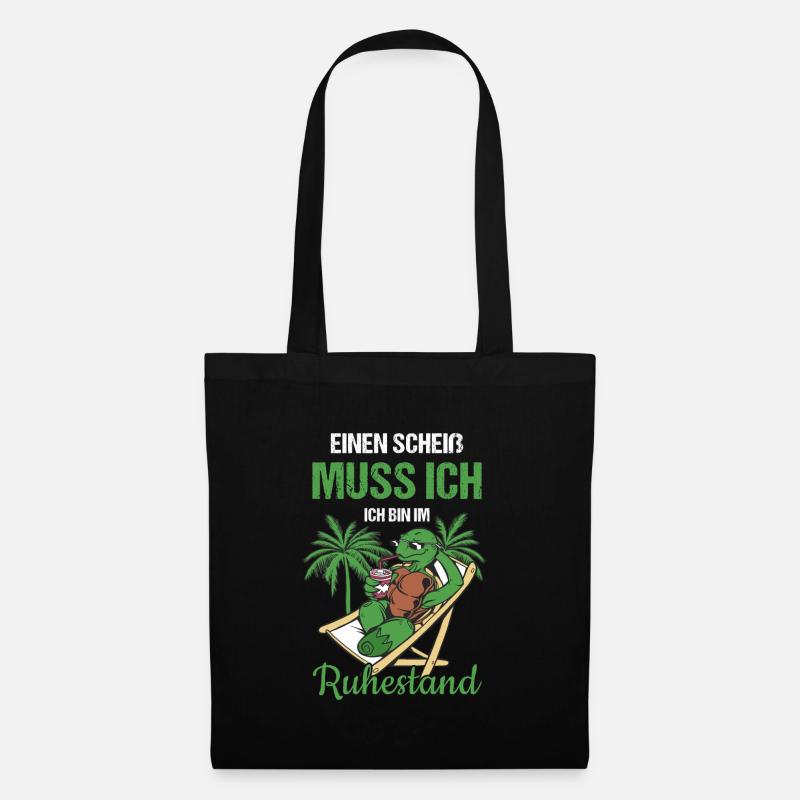 Einen Scheiß Muss Ich Ich Bin Im Ruhestand Rente - Stoffbeutel - Schwarz
