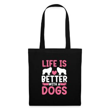 Life is better with dogs - Tote Bag - black - Front
