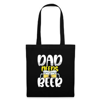 Papa Braucht Bier - Stoffbeutel - Schwarz - Vorne