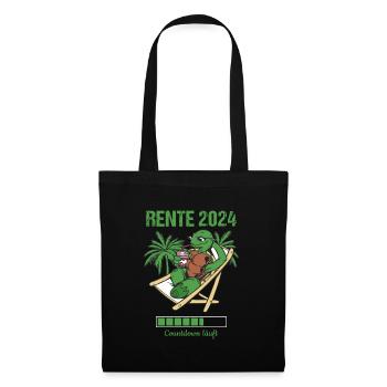 Rente 2024 Countdown Läuft Rente 2024 - Stoffbeutel - Schwarz - Vorne