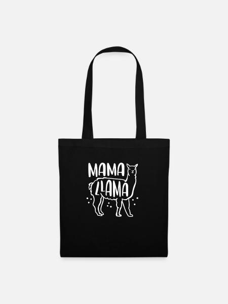 Süße Lama mama - Stoffbeutel - Schwarz