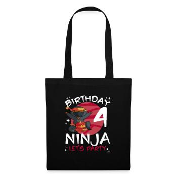 Cute Ninja for 4th Birthday - Tote Bag - black - Front