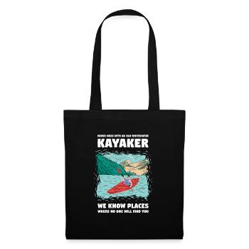 Never Mess With An Old Whitewater Kayaker Kayaking - Tote Bag - black - Front