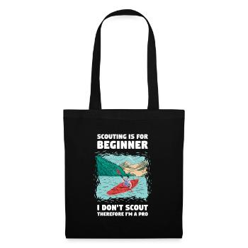 Scouting Is For Beginners Whitewater Kayaking - Stoffbeutel - Schwarz - Vorne