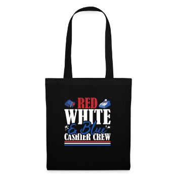 Veteran US Flag Red White & Blue Cashier Crew - Stoffbeutel - Schwarz - Vorne