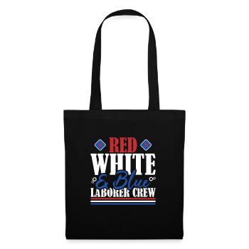 Veteran US Flag Red White & Blue Laborer Crew - Tote Bag - black - Front