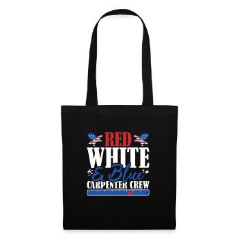 Veteran US Flag Red White & Blue Carpenter Crew - Tote Bag - black - Front