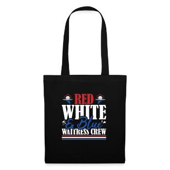 Veteran US Flag Red White & Blue Waitress Crew - Tote Bag - black - Front