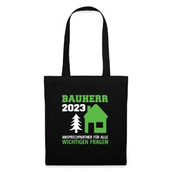 Ansprechpartner Für Alle Fragen Bauleiter 2023 - Stoffbeutel - Schwarz - Vorne
