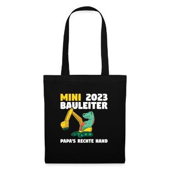 Bauherr 2023 Papa's Rechte Hand Bauleiter - Stoffbeutel - Schwarz - Vorne