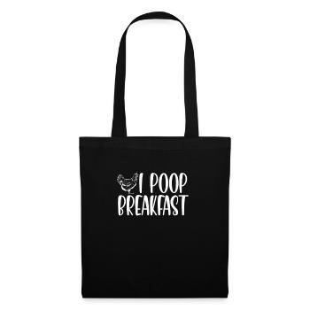 Je fais caca au petit-déjeuner - Sac en tissu - noir - Devant