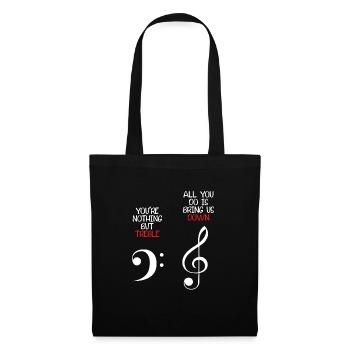 Drôles de notes de musique - Sac en tissu - noir - Devant