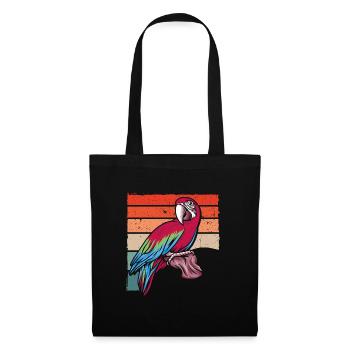 Perroquet millésimé sur une branche - Sac en tissu - noir - Devant