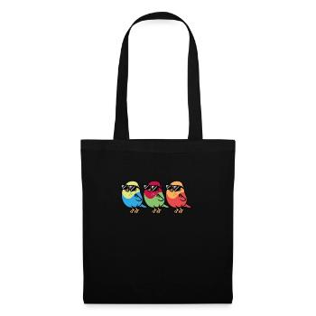 Three birds with sunglasses - Tote Bag - black - Front