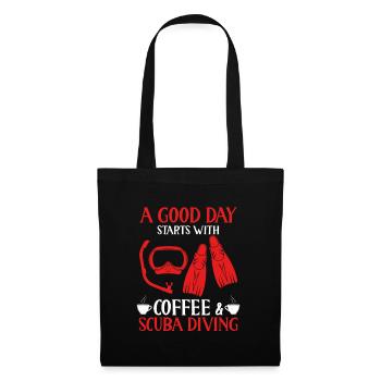 Ein Guter Tag Beginnt Mit Kaffee - Stoffbeutel - Schwarz - Vorne