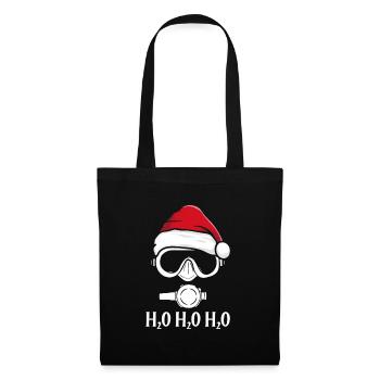 Taucher Am Weihnachtsmann - Stoffbeutel - Schwarz - Vorne