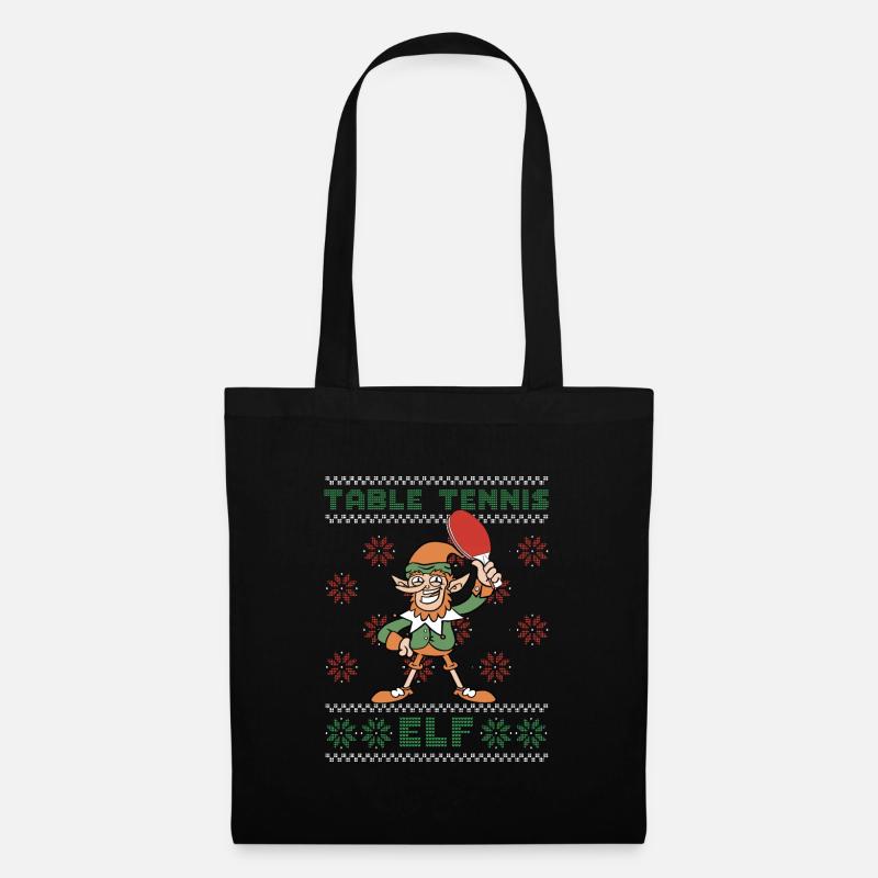 Elfe de tennis de table à Noël - Sac en tissu - noir