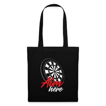 Visez le jeu de fléchettes ici - Sac en tissu - noir - Devant