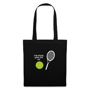 Drôle de balle de tennis - Sac en tissu - noir - Devant