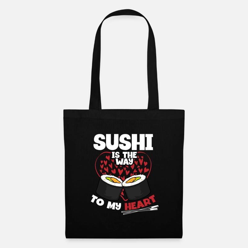 Sushi liebe Am Valentinstag - Stoffbeutel - Schwarz