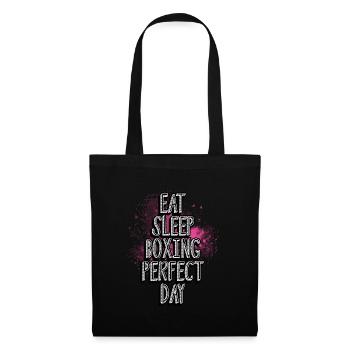 Eat Sleep Boxing Perfekter Tag - Stoffbeutel - Schwarz - Vorne
