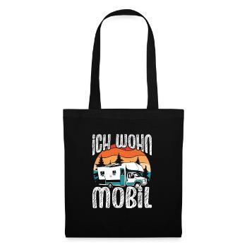Ich wohn Mobil - Stoffbeutel - Schwarz - Vorne