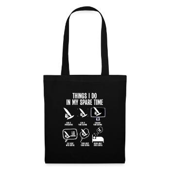 Planche à voile pendant mon temps libre - Sac en tissu - noir - Devant
