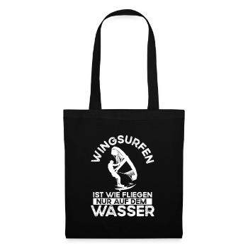 Wingsurfing Wie Fliegen Auf Dem Wasser - Stoffbeutel - Schwarz - Vorne