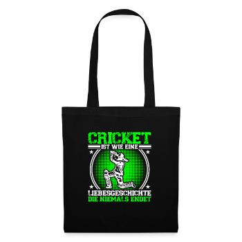 Cricket Ist Wie Eine Liebesgeschichte - Stoffbeutel - Schwarz - Vorne