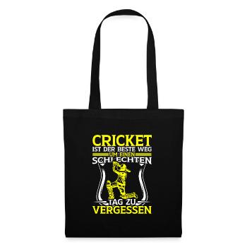 Einen Schlechten Tag Vergessen, Cricket - Stoffbeutel - Schwarz - Vorne